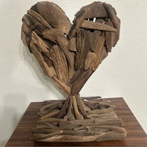Natural Driftwood Heart Decor